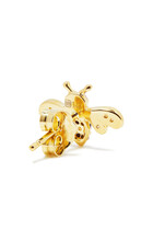 Mini Bee Single Stud Earring, 14k Yellow Gold & Diamonds